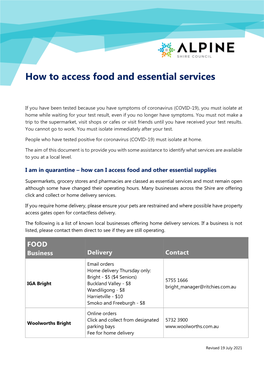 How to Access Food and Essential Services
