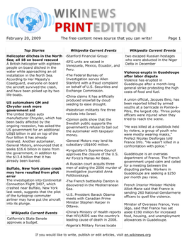 February 20, 2009 the Free-Content News Source That You Can Write! Page 1