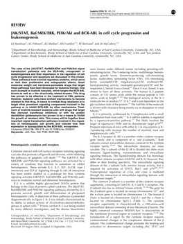 REVIEW JAK/STAT, Raf/MEK/ERK, PI3K/Akt and BCR-ABL in Cell Cycle