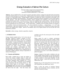 Emergy Evaluation of Salmon Pen Culture