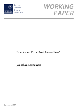 Does Open Data Need Journalism?