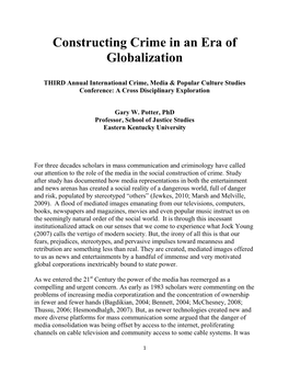 Constructing Crime in an Era of Globalization