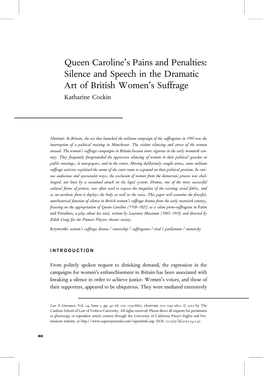 Queen Caroline's Pains and Penalties: Silence