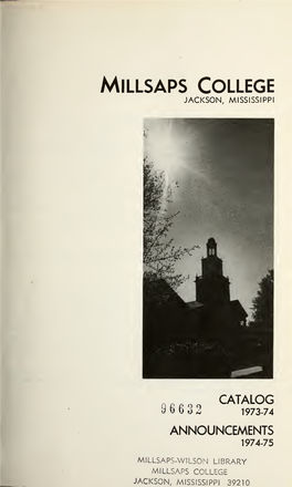 Millsaps College Catalog, 1973-1974