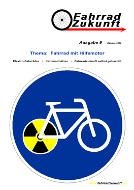 Ausgabe 9 Oktober 2009 Thema: Fahrrad Mit Hilfsmotor