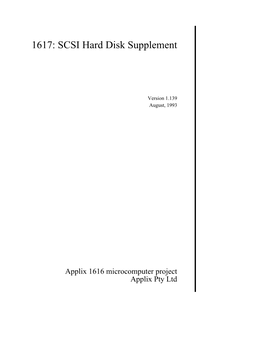 SCSI Hard Disk Supplement