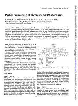 Partial Monosomy of Chromosome 10 Short Arms