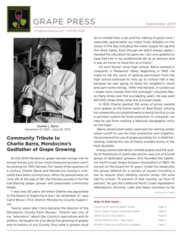 GRAPE PRESS September 2019