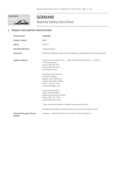 GERMANE Material Safety Data Sheet ______