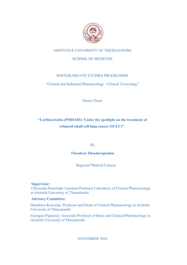 Lurbinectedin (PM01183): Under the Spotlight on the Treatment of Relapsed Small Cell Lung Cancer (SCLC)”