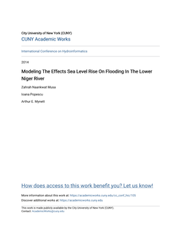 Modeling the Effects Sea Level Rise on Flooding in the Lower Niger River