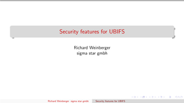 Security Features for UBIFS