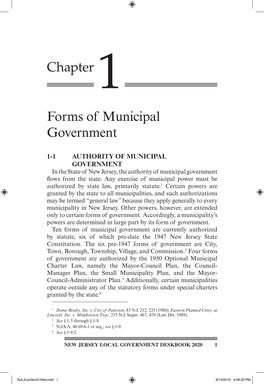 Chapter 1 Forms of Municipal Government