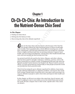 Ch-Ch-Ch-Chia: an Introduction to the Nutrient-Dense Chia Seed