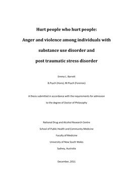 Anger and Violence Among Individuals with Substance Use