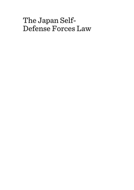 The Japan Self- Defense Forces Law