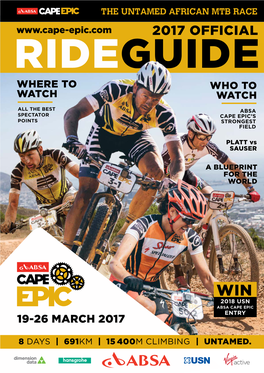 2017 Official Rideguide Where to Who to Watch Watch