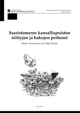 Saaristomeren Kansallispuiston Niittyjen Ja Hakojen Perhoset Marko Nieminen Ja Jari-Pekka Kaitila