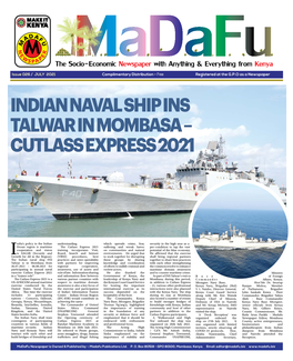 Indian Naval Ship Ins Talwar in Mombasa – Cutlass Express 2021