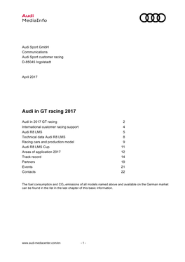 Audi in GT Racing 2017