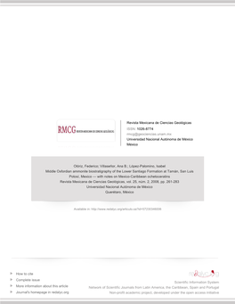 Redalyc.Middle Oxfordian Ammonite Biostratigraphy of the Lower