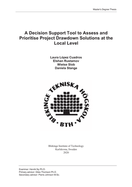 A Decision Support Tool to Assess and Prioritise Project Drawdown Solutions at the Local Level