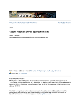 Second Report on Crimes Against Humanity