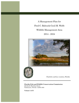 A Management Plan for Fred C. Babcock-Cecil M