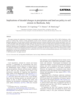 Implications of Decadal Changes in Precipitation and Land Use Policy to Soil Erosion in Basilicata, Italy