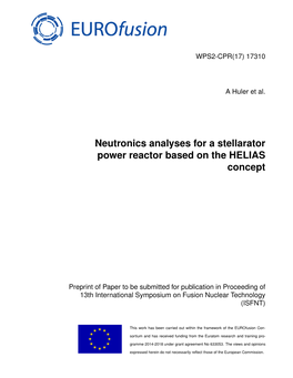 Neutronics Analyses for a Stellarator Power Reactor Based on the HELIAS Concept