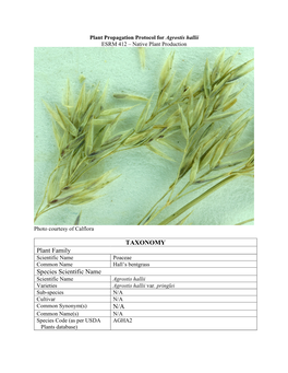 Draft Plant Propagation Protocol