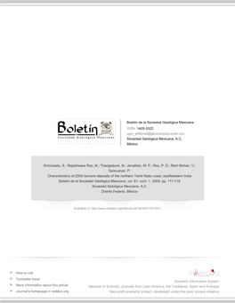 Redalyc.Characteristics of 2004 Tsunami Deposits of the Northern