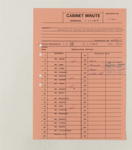 CABINET MINUTE BRISBANE, S I 4 /19 /'