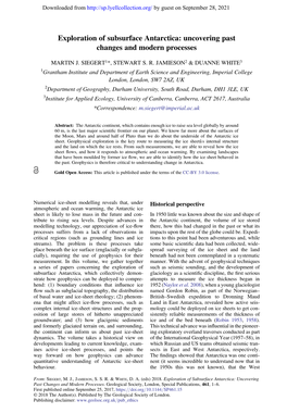 Exploration of Subsurface Antarctica: Uncovering Past Changes and Modern Processes