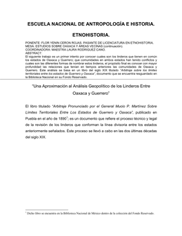 Una Aproximación Al Análisis Geopolítico De Los Linderos Entre Oaxaca Y Guerrero”