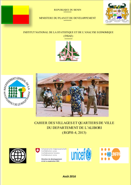 Cahier Des Villages Et Quartiers De Ville Du Departement De L’Alibori (Rgph-4, 2013)