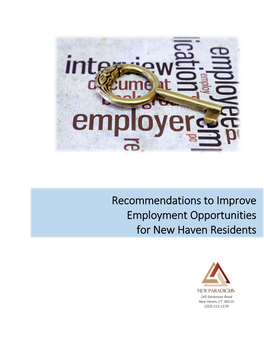 Recommendations to Improve Employment Opportunities for New Haven Residents