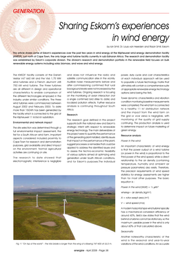 Sharing Eskom's Experiences in Wind Energy