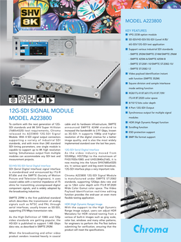 12G-Sdi Signal Module Model A223800