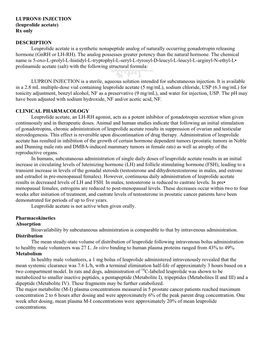 Leuprolide Acetate) Rx Only