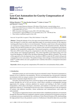 Low-Cost Automation for Gravity Compensation of Robotic Arm