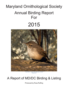 Maryland Ornithological Society Annual Birding Report For