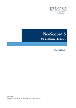 Picoscope 6 User's Guide I Table of Contents 1 Welcome