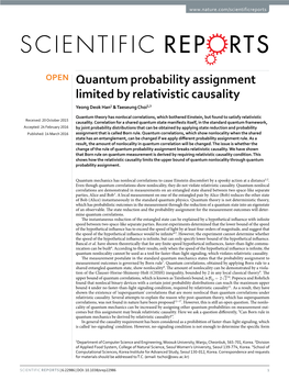 Quantum Probability Assignment Limited by Relativistic Causality Yeong Deok Han1 & Taeseung Choi2,3