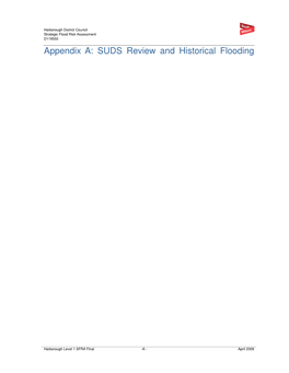 Appendix A: SUDS Review and Historical Flooding