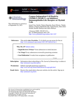 Cells Immunoglobulin-Like Receptor on Myeloid CD300LF