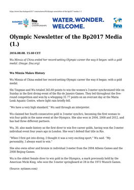 Olympic Newsletter of the Bp2017 Media (1.)