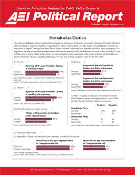 Portrait of an Election Our Election Dashboard Below Includes the Latest Polls on Sentiments Driving This November’S Elections