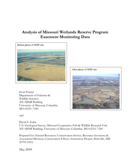 Analysis of Missouri Wetlands Reserve Program Easement Monitoring Data