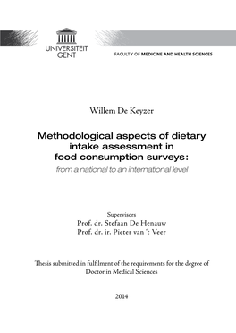 Willem De Keyzer Methodological Aspects of Dietary